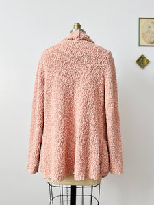Cozy pastel pink sweater duster