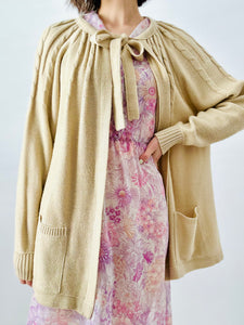 Vintage 1970s purple floral dress