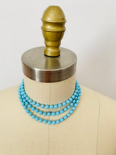 Load image into Gallery viewer, Vintage 1920s turquoise color glass beads flapper necklace
