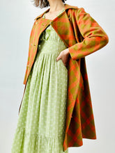Load image into Gallery viewer, Vintage 1950s orange plaid dress coat
