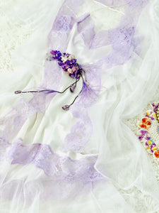 Vintage 1960s Sheer Lace Lingerie Set Lilac Color