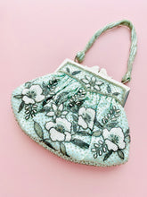 Load image into Gallery viewer, Vintage seafoam blue beaded purse evening bag
