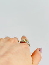 Load image into Gallery viewer, Vintage 14k Gold Pavé Diamond Croissant Ring
