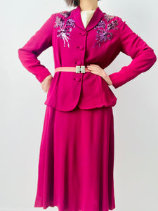 Vintage 1940s rayon dress set