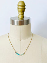 Load image into Gallery viewer, Handmade ombré blue beaded necklace
