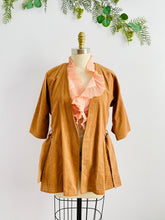 Load image into Gallery viewer, Vintage corduroy wrap jacket caramel color w matching belt
