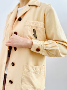 Vintage 1940s monogrammed jacket apricot color blouse