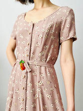 Load image into Gallery viewer, Vintage dusty pink rayon floral dress
