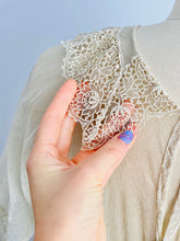 Load image into Gallery viewer, collar of a vintage 1920s lace top
