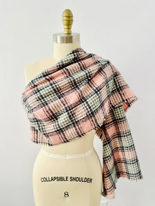 Pastel pink plaid scarf