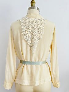 Vintage 1930s beige silk blouse