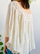 Load image into Gallery viewer, Vintage Cotton Lace Gauze Blouse with Flared Sleeves
