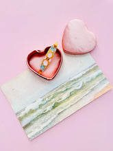 Load image into Gallery viewer, Vintage pink satin heart shaped jewelry box
