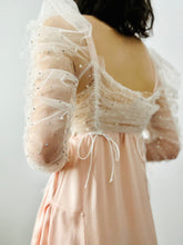 Load image into Gallery viewer, White pearl beaded ruched tulle top
