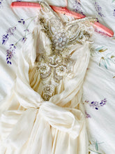 Load image into Gallery viewer, Amazing designer silk gown rhinestone beaded wedding dress Anna Campbell dress
