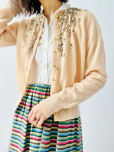 Load image into Gallery viewer, Vintage 1940s beaded cashmere cardigan
