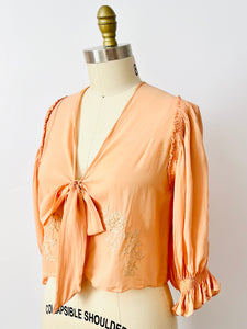 SOLD…Vintage 1930s silk bed jacket