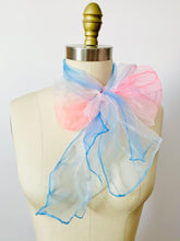 Load image into Gallery viewer, Vintage pastel ombré pink blue scarf vintage bandana
