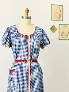Vintage 1960s babydoll lingerie gingham dress