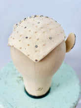 Load image into Gallery viewer, Vintage 1950s &quot;G Howard Hodge&quot; beaded rhinestone fascinator
