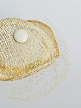 Load image into Gallery viewer, Vintage cream color fascinator with veil

