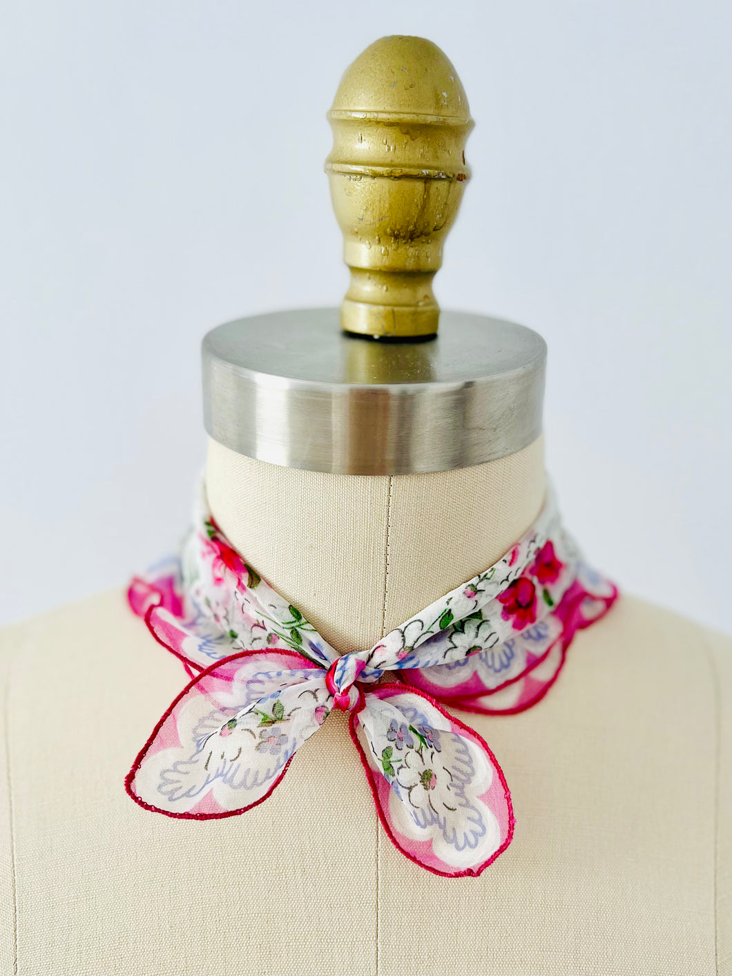 Vintage pink floral bandana/hankie