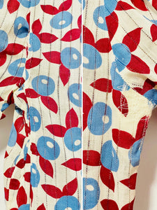 1930s Berry Print Novelty Print Dress w Celluloid Buttons