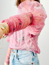 Load image into Gallery viewer, Dreamy pink tulle floral blouse
