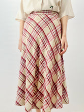 Load image into Gallery viewer, Vintage 1970s Plaid High Waisted A Line Skirt
