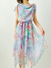 Load image into Gallery viewer, Vintage 1970s pastel floral dress
