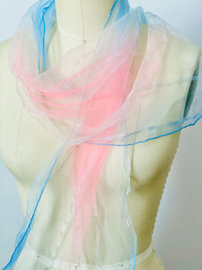 Vintage pastel ombré pink blue scarf vintage bandana