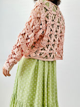 Load image into Gallery viewer, Vintage pink crochet cardigan/sweater
