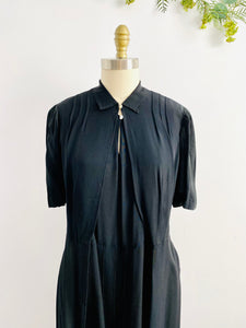 Vintage 1940s Black Dress Georgiana Frocks