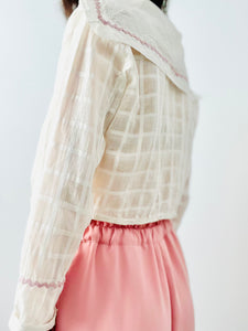 Antique Edwardian Sailor Style Cotton Top