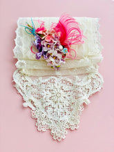 Load image into Gallery viewer, Antique victorian tulle lace scarf art nouveau design
