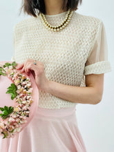Load image into Gallery viewer, Vintage 1940s white semi sheer ruched top
