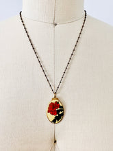 Load image into Gallery viewer, Vintage enamel floral pendant necklace
