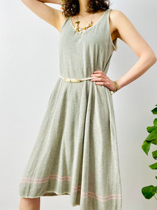 Vintage 1920s NRA slip dress with pink stripes