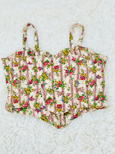 Load image into Gallery viewer, Vintage Floral Corset Top w Clear Buttons
