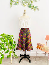 Load image into Gallery viewer, 1970s chevron A line skirt fall colors on mannequin
