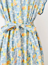 Load image into Gallery viewer, Vintage 1920s blue floral cotton dress
