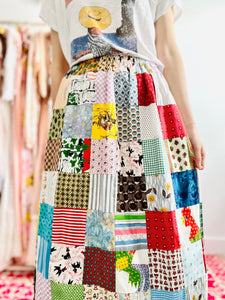 Vintage patchwork print skirt