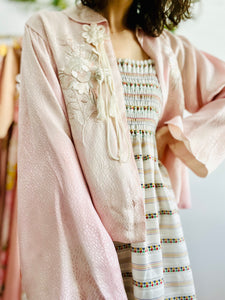 Vintage 1920s pink satin bed jacket