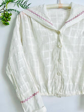 Load image into Gallery viewer, Antique Edwardian Sailor Style Cotton Top

