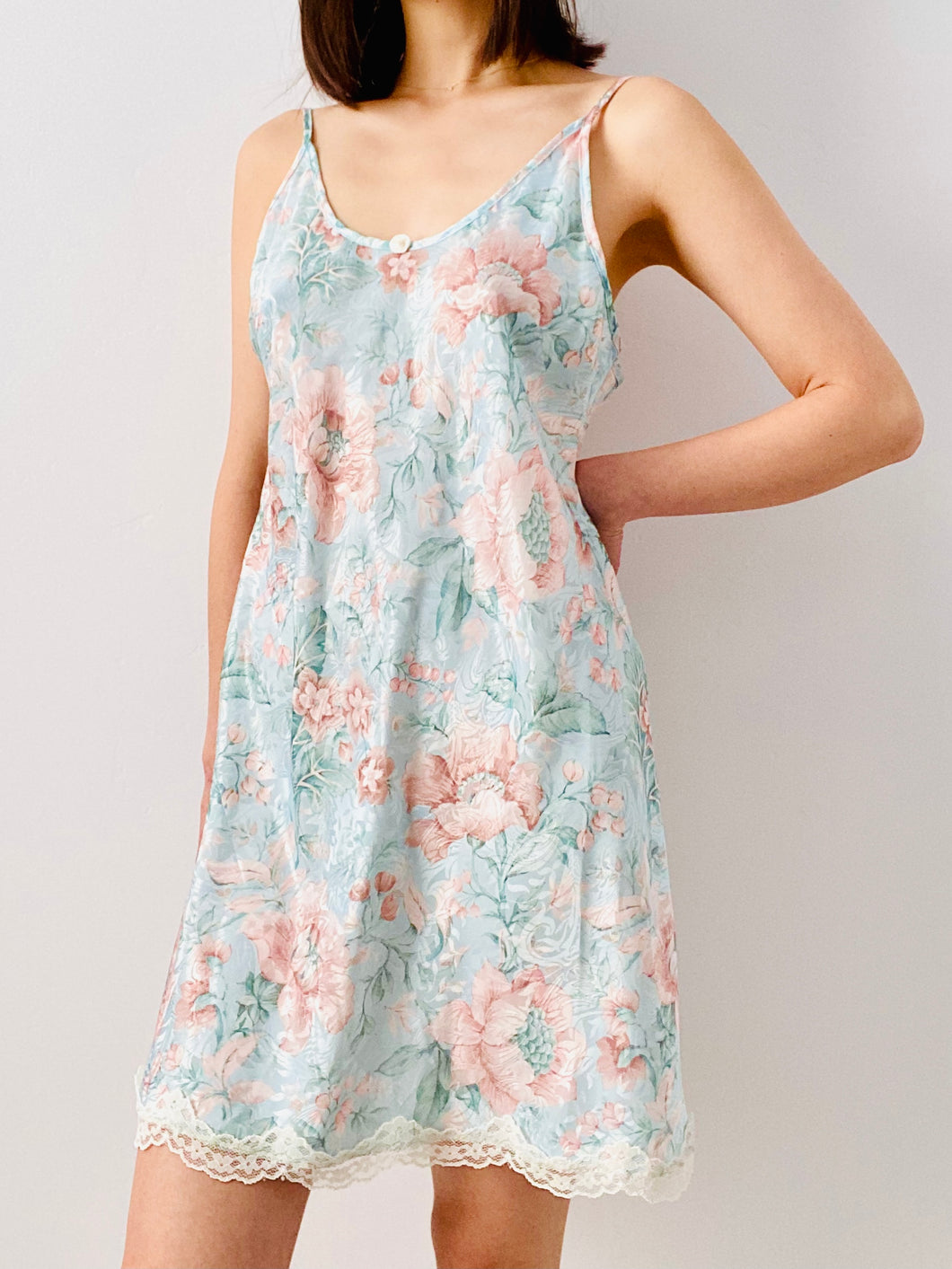 Vintage pastel floral slip