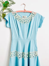 Load image into Gallery viewer, Vintage 1940s blue lace day dress
