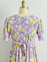 Load image into Gallery viewer, Vintage Pastel Lavender Color Novelty Print Dress w Puff Sleeves
