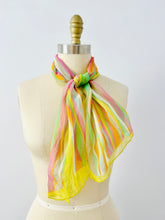 Load image into Gallery viewer, Vintage rainbow color silk scarf
