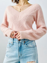 Load image into Gallery viewer, Pastel Pink V Neck Sweater
