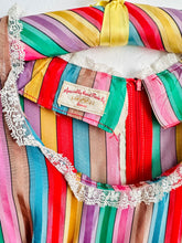 Load image into Gallery viewer, Vintage 1970s rainbow colors taffeta dress

